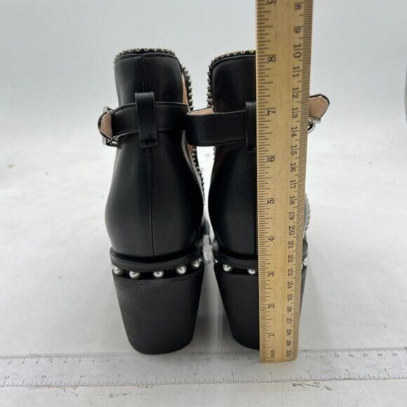 YDN Black Ankle Boots with Silver Accents - Picture 5 of 8